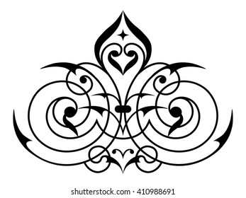 Decorative element traditional damask pattern.