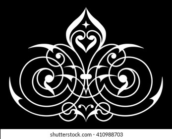 Decorative element traditional damask pattern.
