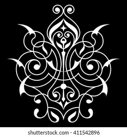 Decorative element traditional damask pattern