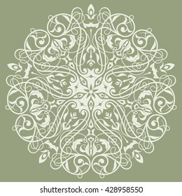 Decorative element traditional damask pattern