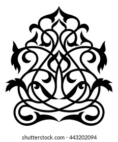 Decorative element traditional damask pattern.