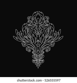 Decorative element traditional damask pattern