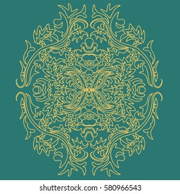 Decorative element traditional damask pattern