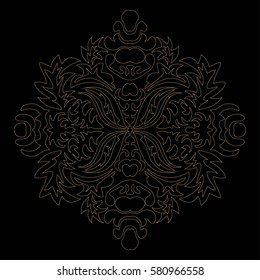 Decorative element traditional damask pattern