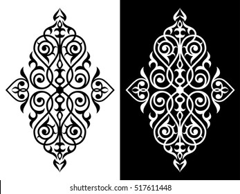 Decorative element traditional damask pattern..Design for fabric,wallpaper,background,invitation,wrapping and bookcovers.Vintage floral ornament. 