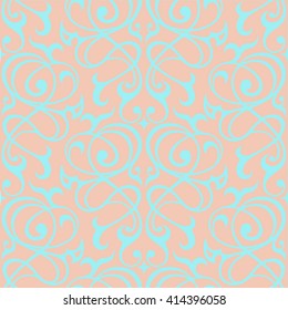 Decorative element traditional damask pattern.Texture for wallpapers,textile,upholstery fabric.Seamless vector pattern.