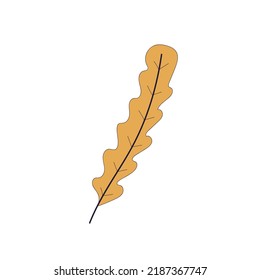 Decorative element twigs and leaves doodle isolated on white background