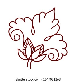 Decorative element. White background. Leaf. Vector.