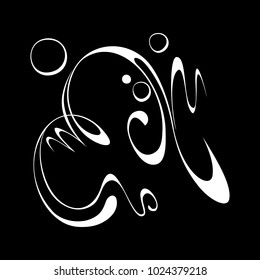 decorative element in white lines on a black background 