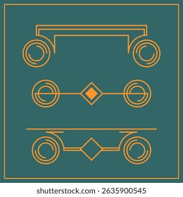Decorative elements of Art Deco frames