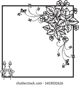 Decorative elements for artwork of floral frame. Vector