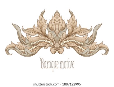 Decorative elements In baroque, rococo, victorian, renaissance style. Trendy frolar vintage pattern. Vector illustration