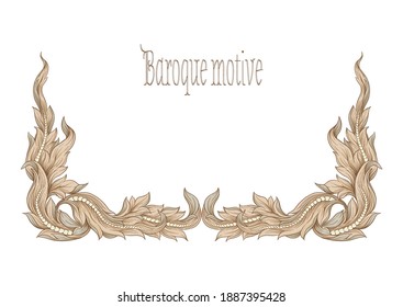 Decorative elements In baroque, rococo, victorian, renaissance style. Trendy frolar vintage pattern. Vector illustration