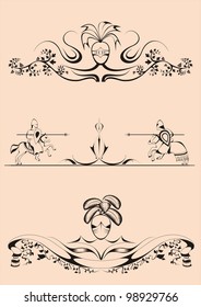 decorative elements in the baroque-Romanesque style,tilt, joust, dividers