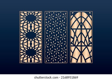 decorative elements  border | frame | borders  pattern islamic pattern | files dxf  Laser cut panel template | cnc files.Triangle geometric pattern gold black background