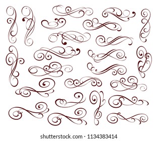 Decorative elements: border ,vignettes ,border, dividers.Vector illustration.