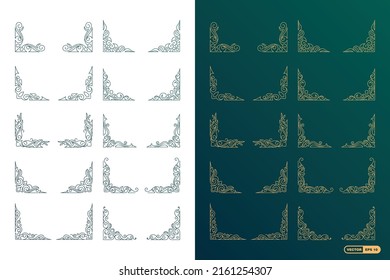 Elementos decorativos de las esquinas del diseño y formas, EPS vectoriales