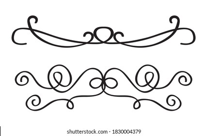 Decorative elements for the design. Borders in retro style. Vector illustration.