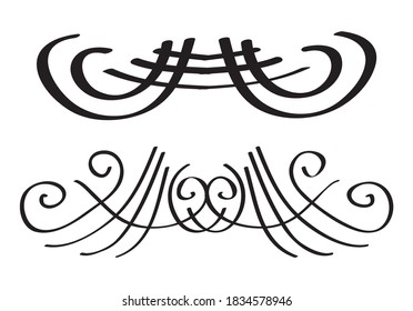 Decorative elements for the design. Borders in retro style. Vector illustration.