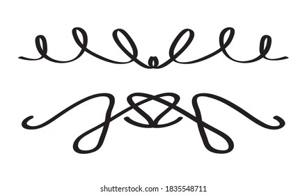 Decorative elements for the design. Borders in retro style. Vector illustration.