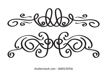 Dekorative Elemente für das Design. Grenzen im Retro-Stil. Vektorgrafik.