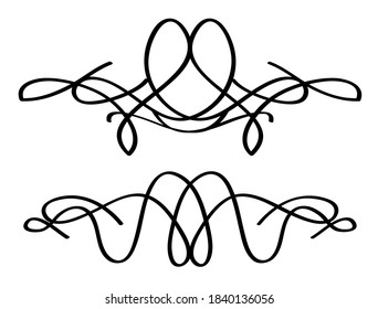 Decorative elements for the design. Borders in retro style. Vector illustration.