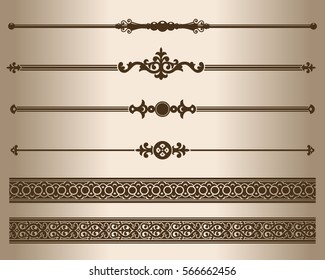 Decorative elements. Design elements - decorative line dividers and ornaments. Vector illustration.
