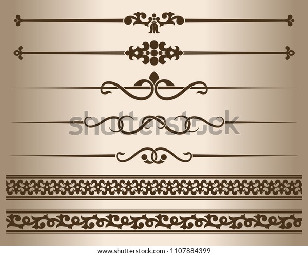 Decorative elements. Design\
elements - decorative line dividers and ornaments. Vector\
illustration.\
