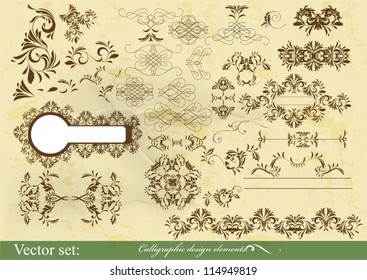 Decorative elements for elegant design. Calligraphic vector