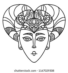Decorative elements of ethnic style, themes for tattoo. Vector illustration.