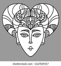 Decorative elements of ethnic style, themes for tattoo. Vector illustration.