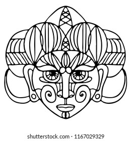Decorative elements of ethnic style, themes for tattoo. Vector illustration.