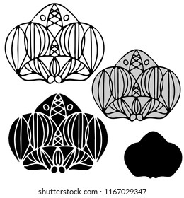 Decorative elements of ethnic style, themes for tattoo. Vector illustration.