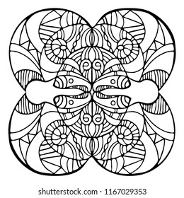 Decorative elements of ethnic style, themes for tattoo. Vector illustration.