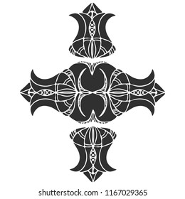 Decorative elements of ethnic style, themes for tattoo. Vector illustration.