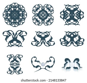 Decorative elements. Folk ethnic motifs. Magic ornament. [vector set]