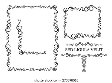 Decorative elements. Frames. Vector set