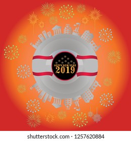 Decorative elements of a fun fantasy world design. Vector illustration. Happy New Year and Merry Christmas- Vector