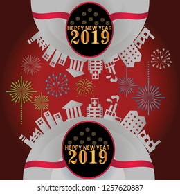 Decorative elements of a fun fantasy world design. Vector illustration. Happy New Year and Merry Christmas- Vector