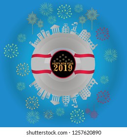 Decorative elements of a fun fantasy world design. Vector illustration. Happy New Year and Merry Christmas- Vector