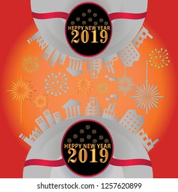 Decorative elements of a fun fantasy world design. Vector illustration. Happy New Year and Merry Christmas- Vector