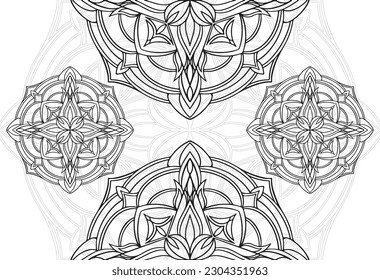 decorative elements hand draw pattern sketch ornament line art