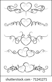 Vector Set Floral Calligraphic Elements Dividers Stock Vector (Royalty ...