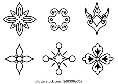 Decorative Elements Line Art Illustration for Digital Artwork