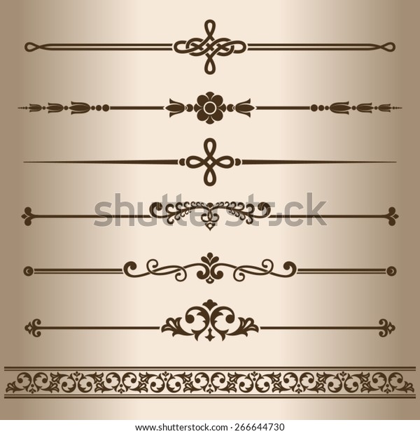 Decorative elements. Decorative line
dividers and ornaments. Vector
illustration.
