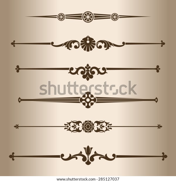 Decorative elements. Decorative line\
dividers and ornaments. Vector\
illustration.\
