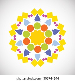 Decorative Elements. Native American Symbol. Islam, Arabic, Indian, Ottoman Motifs. Vector Illustration. 