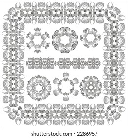 Decorative Elements. Page borders and corner elements. Vector.