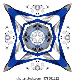 Decorative elements of a pattern of lines in a diamond on a white background