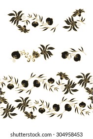 Decorative elements  with pomegranates - vector